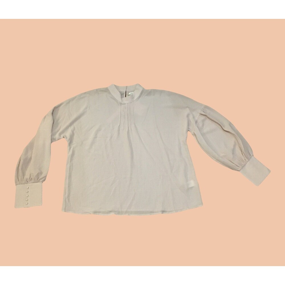 Avec Les Filles XL Light Pastle Blush Pink Long sleeve Button cuff Top Blouse